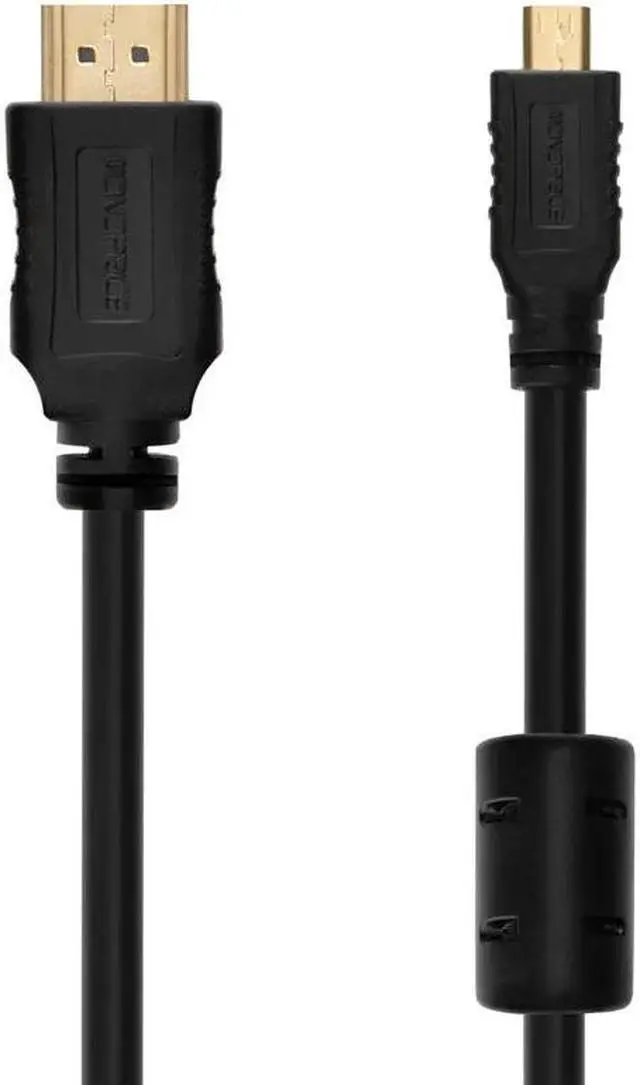 Alt view image 9 of 12 - Monoprice Standard HDMI Cable - 6 Feet - Black | With HDMI Micro Connector, 1080i @ 60Hz, 4.95Gbps, 34AWG