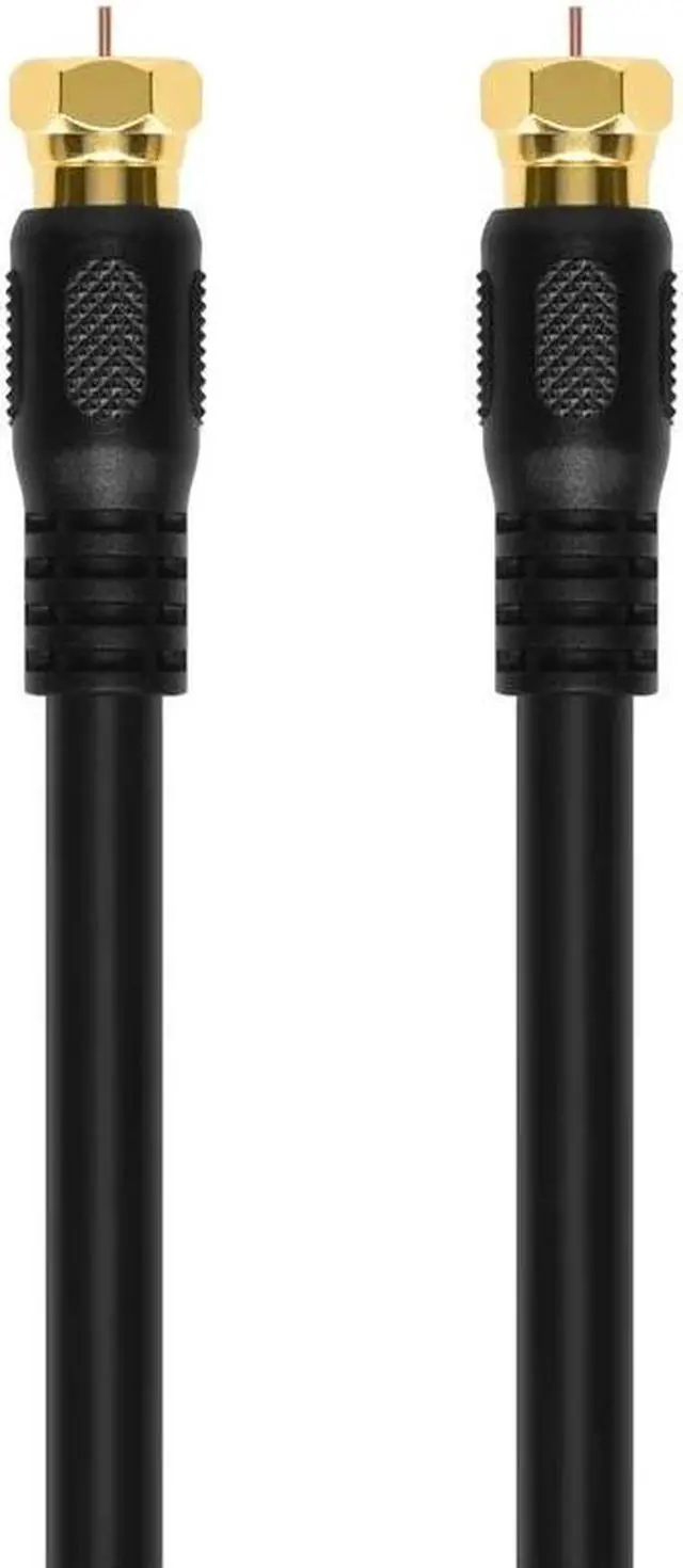 Alt view image 8 of 11 - Monoprice 50ft RG6 (18AWG) 75Ohm, Quad Shield, CL2 Coaxial Cable with F Type Connector - Black