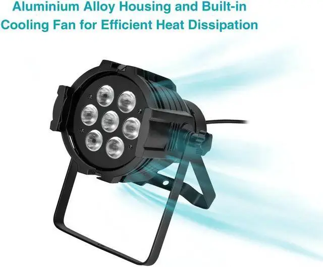 Alt view image 13 of 14 - Monoprice PAR-575 Stage Light (RGBW) | Bright,  8 watt, x 7 LED, aluminum shell, built-in programs for dimming and strobe effect - Stage Right Series