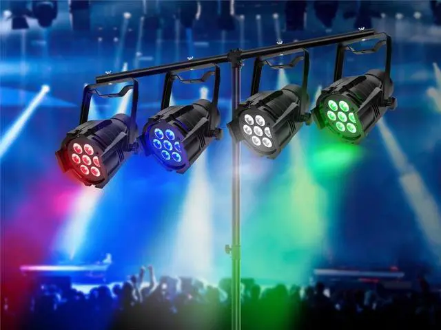Alt view image 14 of 14 - Monoprice PAR-575 Stage Light (RGBW) | Bright,  8 watt, x 7 LED, aluminum shell, built-in programs for dimming and strobe effect - Stage Right Series