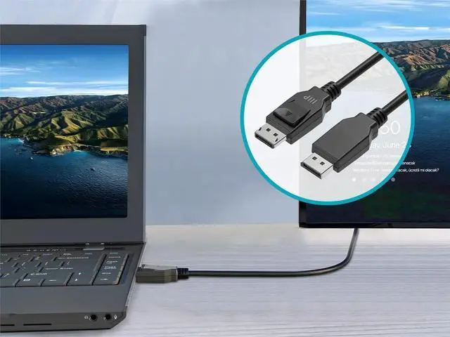 Alt view image 7 of 7 - Monoprice DisplayPort 1.4 Cable - 1.5 Feet For Computer, Desktop, Laptop, PC, Monitor, Projector, Dell, ASUS, and More - Select Series