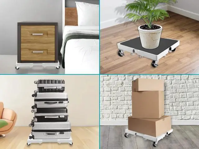 Alt view image 6 of 6 - MPM Universal Dolly Cart, Appliance Movable Dolly Base Stand, Mobile Furniture Wheel Roller, For Washing Machine, Refrig