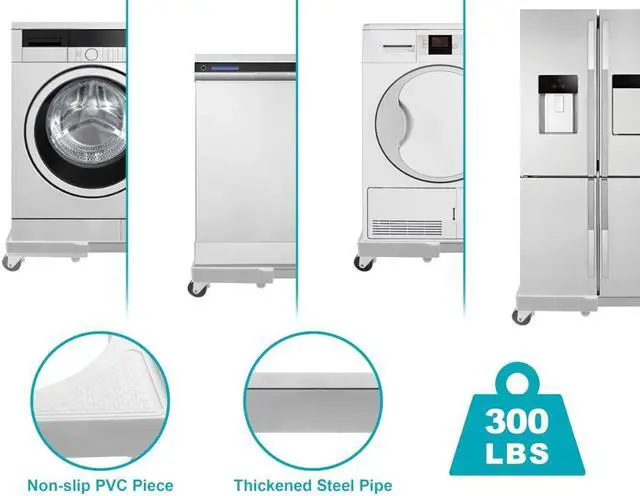 Alt view image 4 of 6 - MPM Universal Dolly Cart, Appliance Movable Dolly Base Stand, Mobile Furniture Wheel Roller, For Washing Machine, Refrig