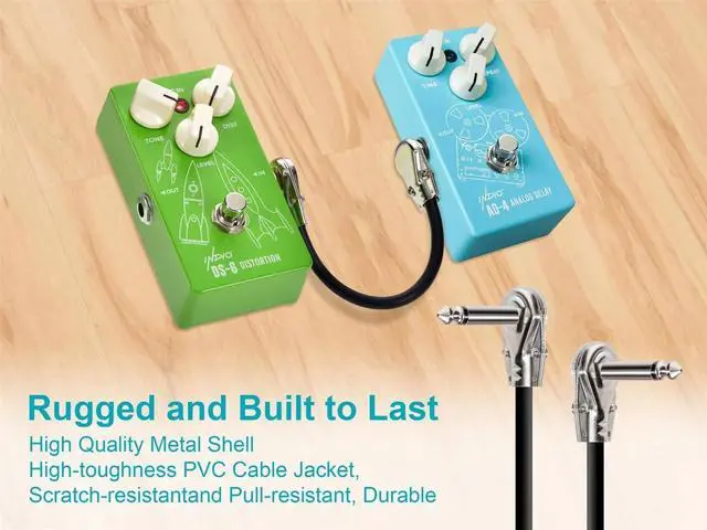 Alt view image 6 of 6 - Monoprice Low Profile 6in Guitar Effects Pedal and Pedalboard Patch Cable (6-Pack) RightAngle 1/4 Inch TS, 24AWG Wire Gauge - Indio Series