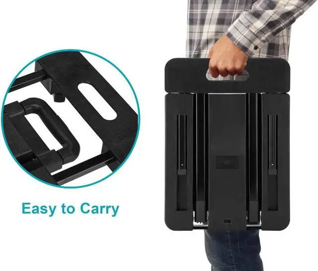 Alt view image 3 of 5 - MPM Folding Hand Truck Dolly, 500 Lbs Heavy Duty Foldable Luggage Cart, 6-Wheels Expandable Trolley