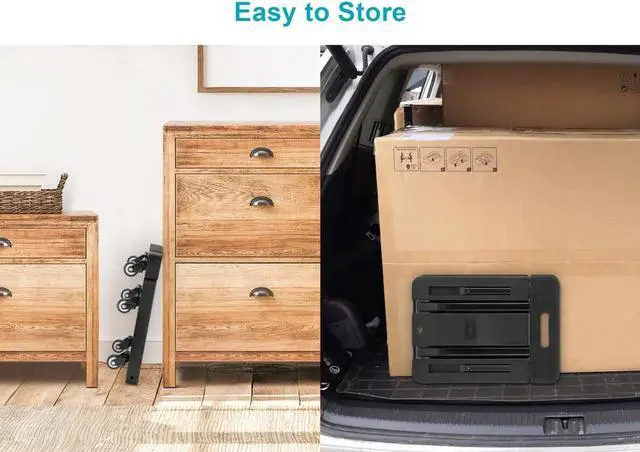 Alt view image 4 of 5 - MPM Folding Hand Truck Dolly, 500 Lbs Heavy Duty Foldable Luggage Cart, 6-Wheels Expandable Trolley