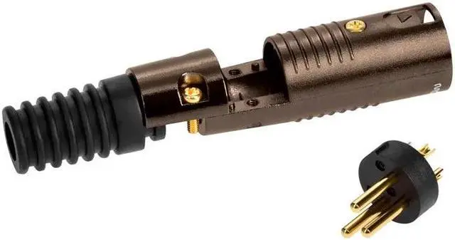 Alt view image 7 of 9 - Monoprice 3 Pin XLR Male Mic Connector Gold Plated Pins - Black With Strain Relief Boot For Smooth, Corrosion Free Connections.