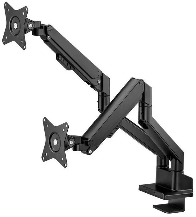 Main image of Workstream by Monoprice Low Profile Dual Monitor Gas Spring Desk Mount - Up to 32in/19.8 lbs Screens, Detachable VESA 10