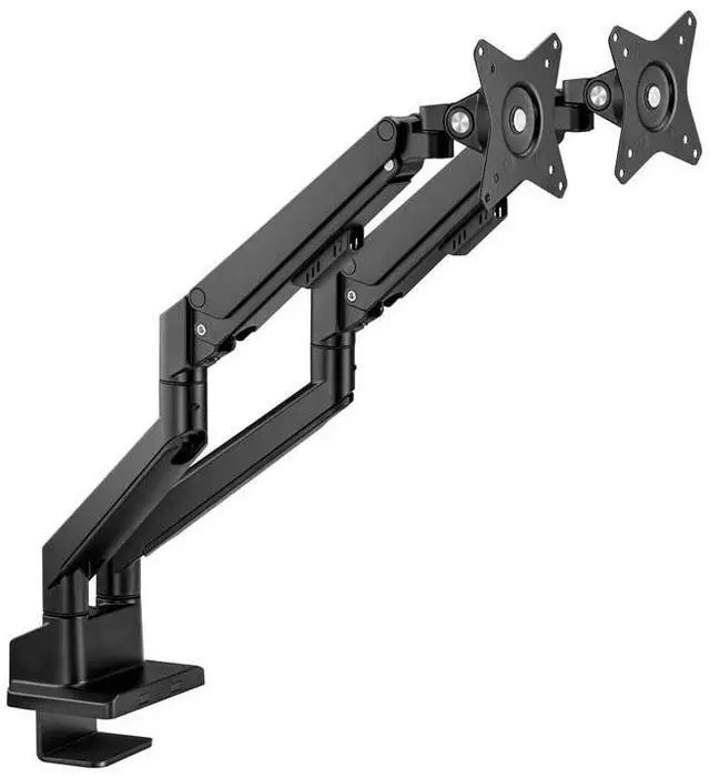 Alt view image 3 of 6 - Workstream by Monoprice Low Profile Dual Monitor Gas Spring Desk Mount - Up to 32in/19.8 lbs Screens, Detachable VESA 10