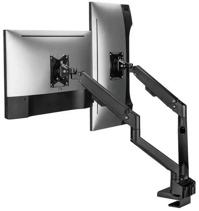 Alt view image 4 of 6 - Workstream by Monoprice Low Profile Dual Monitor Gas Spring Desk Mount - Up to 32in/19.8 lbs Screens, Detachable VESA 10
