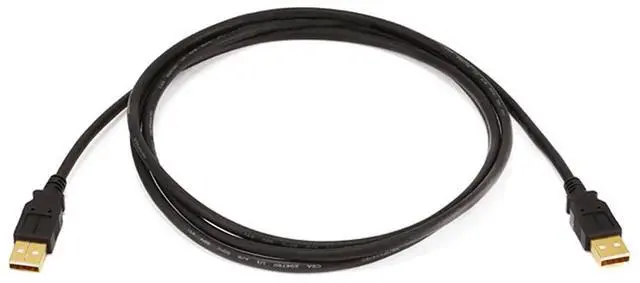 Alt view image 6 of 8 - Monoprice USB 2.0 Cable - 6 Feet - Black | USB Type-A Male to USB Type-A Male, 28/24AWG, Gold Plated for Data Transfer Hard Drive Enclosures, Printers, Modems, Cameras and More!