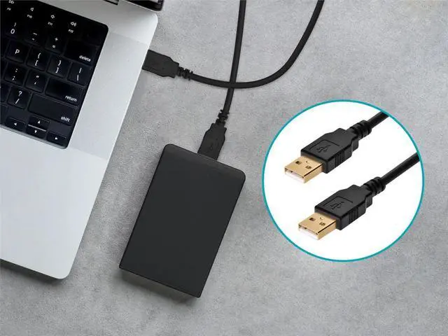 Alt view image 8 of 8 - Monoprice USB 2.0 Cable - 6 Feet - Black | USB Type-A Male to USB Type-A Male, 28/24AWG, Gold Plated for Data Transfer Hard Drive Enclosures, Printers, Modems, Cameras and More!