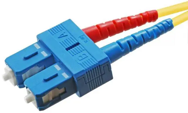 Alt view image 3 of 7 - Monoprice Single-Mode Fiber Optic Cable - LC-SC UL 2mm 9/125 OFNR Duplex Yellow 2m