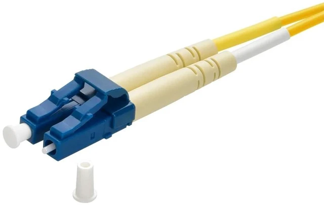Alt view image 2 of 3 - Monoprice Single-Mode Fiber Optic Cable - LC-LC UL 3mm 9/125 OFNR Duplex Yellow 6m