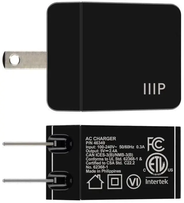 Alt view image 4 of 6 - Monoprice 12W USB-A Wall Charger - Black