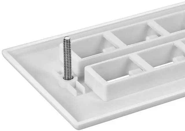 Alt view image 9 of 11 - Monoprice 6-Hole 1-Gang Keystone Wall Plate - White