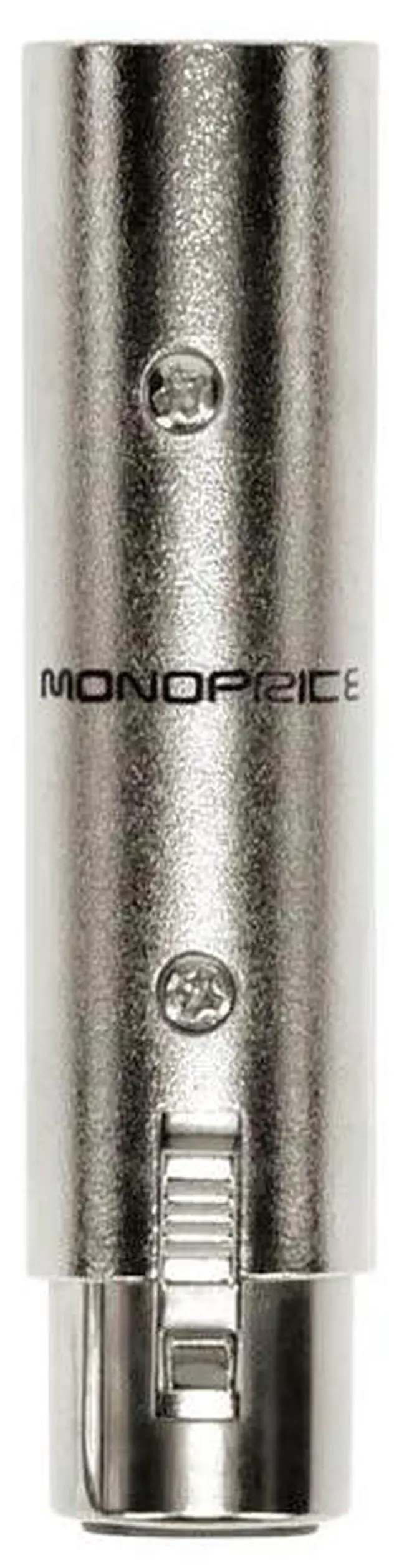Alt view image 3 of 6 - Monoprice 5-Pin Male to 3-Pin Female DMX Converter - Silver | Anodized Aluminum Adapter With Lock Release Button