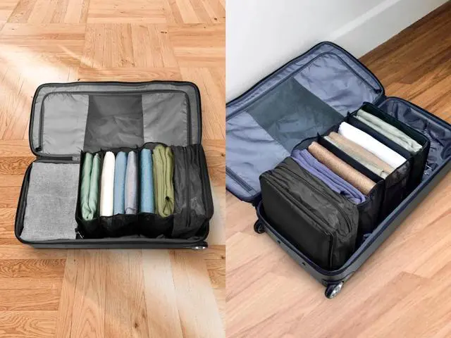 Alt view image 5 of 6 - 4-Tier Travel Hanging Organizer, Compression Packing Cubes, Luggage Bag Suitcase Shelves, for Travel and Cruise