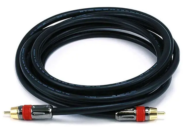 Alt view image 9 of 11 - Monoprice 10ft High-quality Coaxial Audio/Video RCA CL2 Rated Cable - RG6/U 75ohm (for S/PDIF, Digital Coax, Subwoofer,