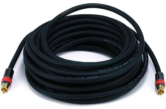 Alt view image 8 of 10 - Monoprice High-quality Coaxial Audio/Video Cable - 35 Feet - Black | RCA CL2 Rated, RG6/U 75ohm (for S/PDIF, Digital Coax, Subwoofer & Composite