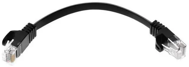 Alt view image 5 of 7 - Monoprice Flat Cat6 Ethernet Patch Cable - 0.5 Feet - Black, Snagless RJ45, Flat, 550MHz, UTP, Pure Bare Copper Wire, 30AWG - Flexboot Series