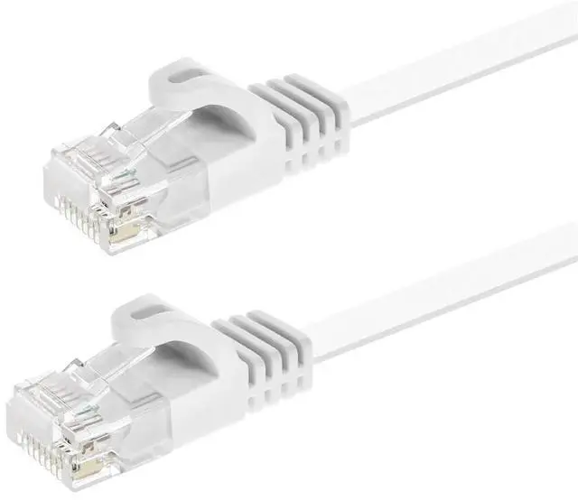 Main image of Monoprice Cat6 Ethernet Patch Cable - 0.5 Feet - White | Snagless RJ45, Flat, 550MHz, UTP, Pure Bare Copper Wire, 30AWG, For Network Internet Modem Router Xbox PS3 Cord - Flexboot Series