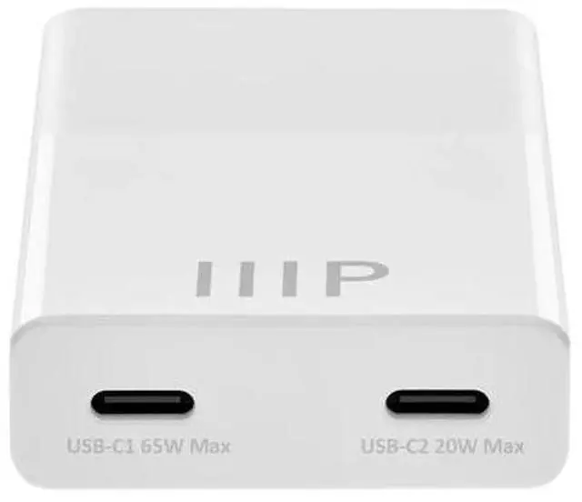 Alt view image 3 of 6 - Monoprice 65W Dual-Port USB-C PD3.0 Flat Wall Charger