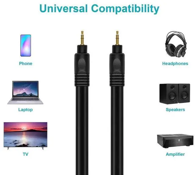 Alt view image 11 of 11 - Monoprice 50ft Premium 3.5mm Stereo Male to 3.5mm Stereo Male 22AWG Cable (Gold Plated) - Black