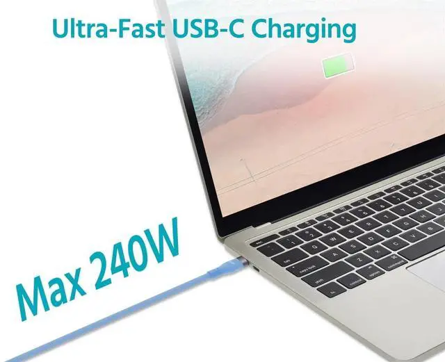 Alt view image 6 of 6 - Monoprice USB Gen 2 USB-C to USB-C Silicone Cable 3ft Blue