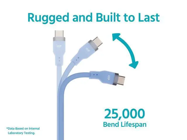 Alt view image 5 of 6 - Monoprice USB Gen 2 USB-C to USB-C Silicone Cable 3ft Blue