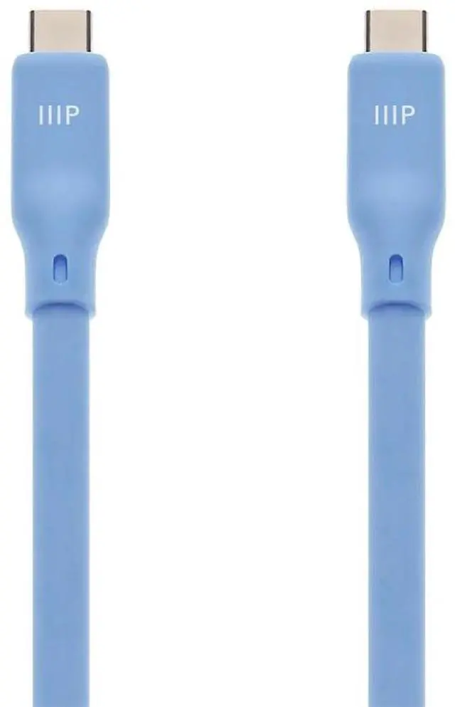 Alt view image 2 of 6 - Monoprice USB4 Gen 2 Silicone Cable 6ft Blue