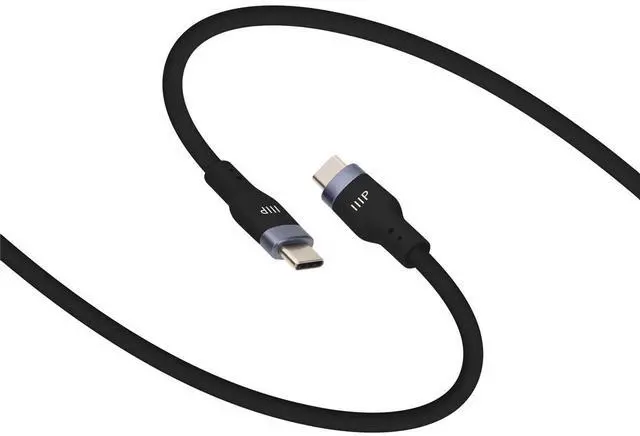 Alt view image 3 of 6 - Monoprice USB Gen 2 USB-C to USB-C Silicone Cable 10ft Black