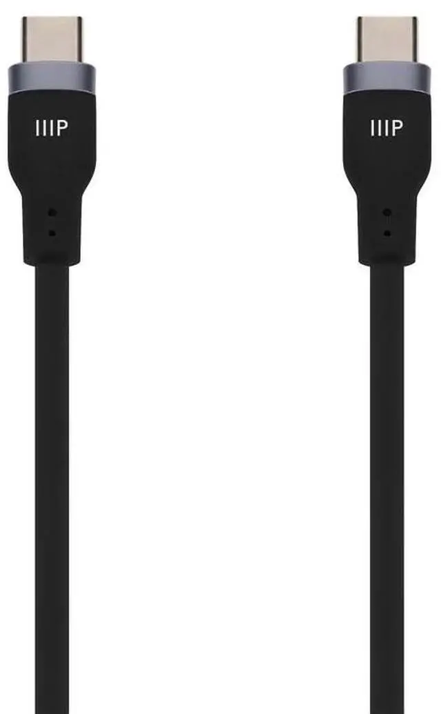 Alt view image 2 of 6 - Monoprice USB Gen 2 USB-C to USB-C Silicone Cable 10ft Black