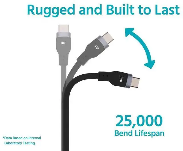 Alt view image 5 of 6 - Monoprice USB Gen 2 USB-C to USB-C Silicone Cable 10ft Black