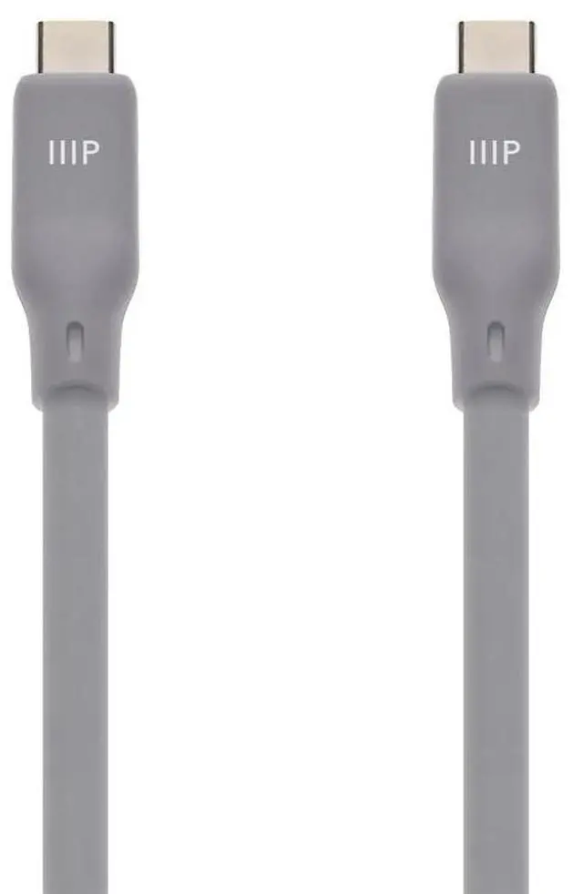 Alt view image 2 of 6 - Monoprice USB4 Gen 3 Silicone Cable 3ft Gray