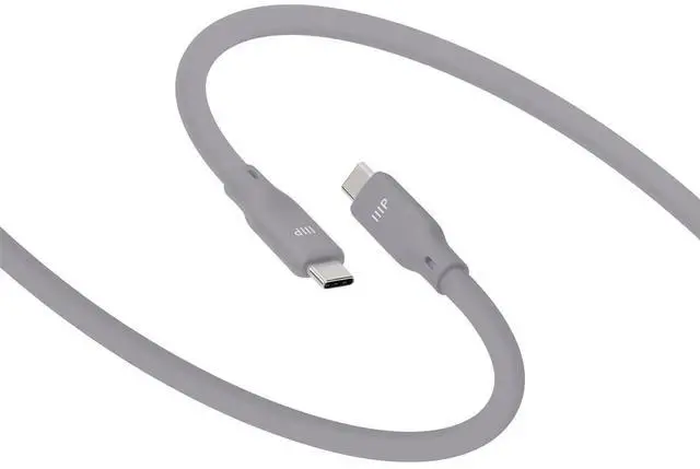 Alt view image 3 of 6 - Monoprice USB4 Gen 3 Silicone Cable 3ft Gray