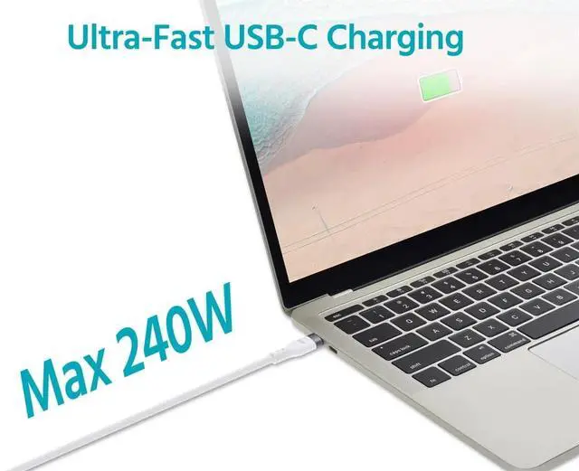 Alt view image 6 of 6 - Monoprice USB 2.0 USB-C to USB-C Silicone Cable 10ft White