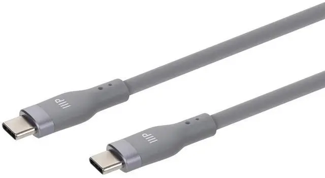 Main image of Monoprice USB 2.0 USB-C to USB-C Silicone Cable 3ft Gray