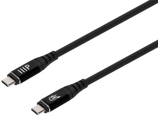 Main image of Monoprice USB4 40Gbps Cable 240W EPR, 8K HDR, USB-IF Certified, Braided, Ultra High-Speed, 3ft, Black