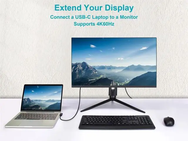 Alt view image 6 of 6 - Monoprice USB4 20Gbps Cable 240W EPR, 4K60Hz, Braided, Ultra High-Speed, Right-Angle Connector, 6ft, Black