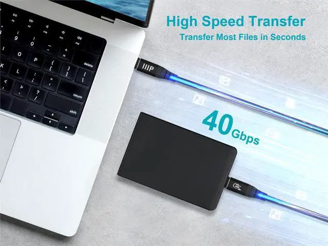 Alt view image 4 of 6 - Monoprice USB4 40Gbps Cable 240W EPR, 8K HDR, USB-IF Certified, Braided, Ultra High-Speed, 1.5ft, Black