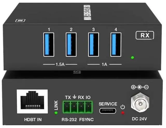 Alt view image 4 of 6 - 4-Port USB 3.0 Extender Over CAT6a Cable, Up to 100m/328ft