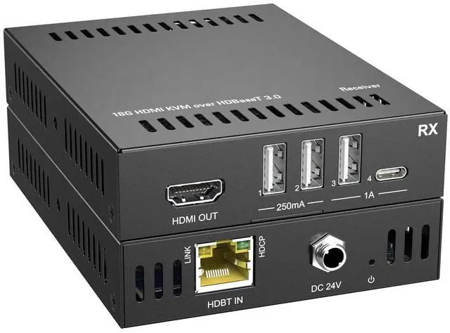 Main image of Monoprice USB-C KVM Extender over HDBaseT3.0 up to 40m