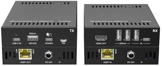 Alt view image 6 of 6 - Monoprice USB-C KVM Extender over HDBaseT3.0 up to 40m