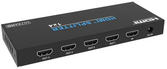 Alt view image 2 of 6 - 4K60 1x4 Video Splitter with HDMI, supports HDR, HDCP 2.2 and YCbCr 4:4:4