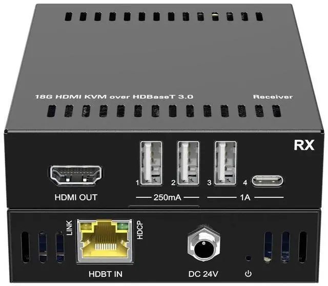Alt view image 4 of 6 - Monoprice USB-C KVM Extender over HDBaseT3.0 up to 40m