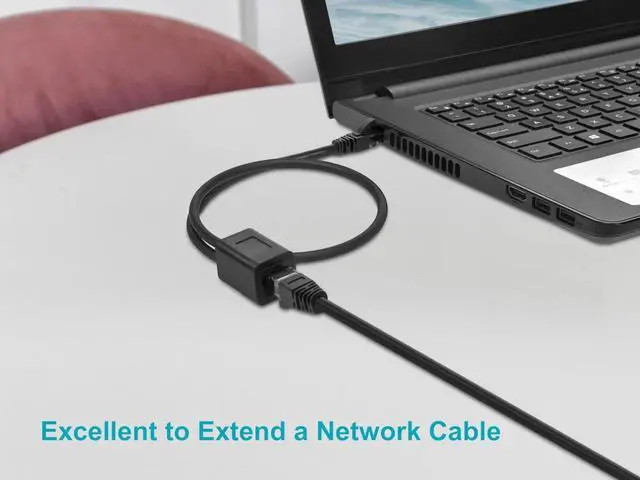 Alt view image 5 of 6 - Monoprice Cat6A 3ft Black U/UTP Ethernet Extension Cable RJ45 Male to Female (with PCB Jack 3), 24AWG, Stranded Ba