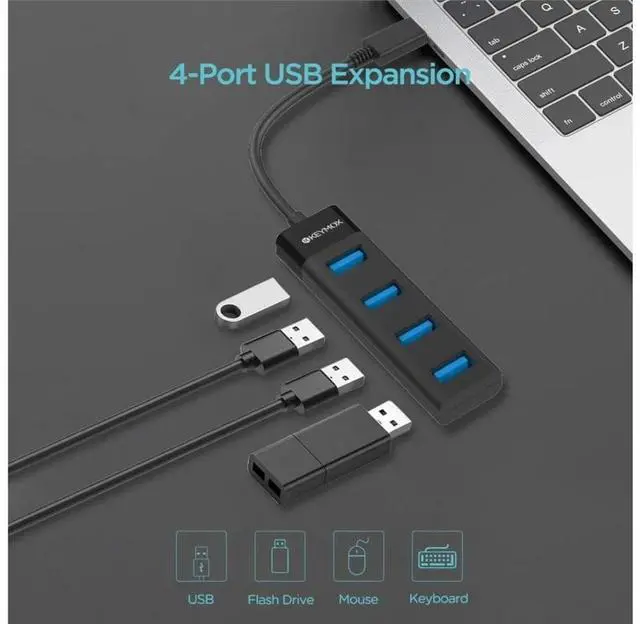 Alt view image 4 of 6 - 4-Port USB-C to USB 3.0 Type-A Hub