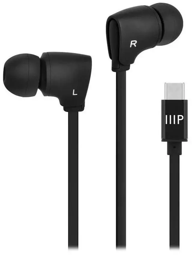 Main image of Monoprice Premium USB-C Wired Earbuds with Mic for Smartphones, Tablets, Laptops & Gaming