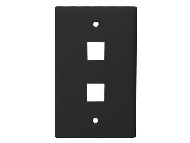 Alt view image 2 of 2 - DataComm Keystone Plate 2 Port Black